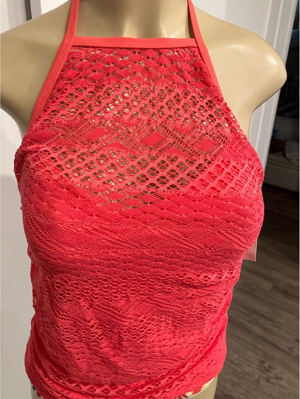 NWT Island Escape Rincon Tankini with Shirring Coral Swim Top